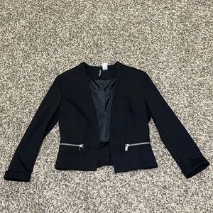 H&M Divided Black Crop Jacket Size 8